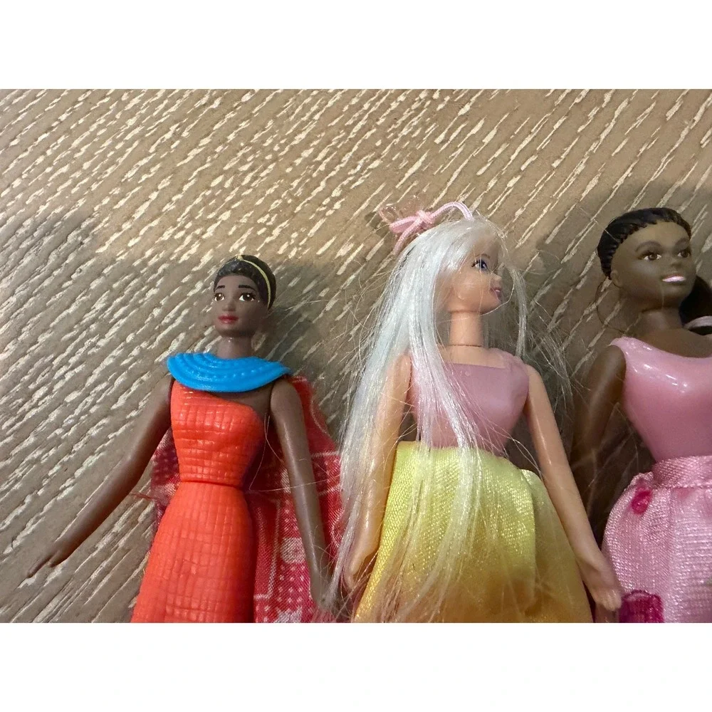 Lot Fashion Dolls Mattel Barbie African American / WhiteHair Women Girl Figure